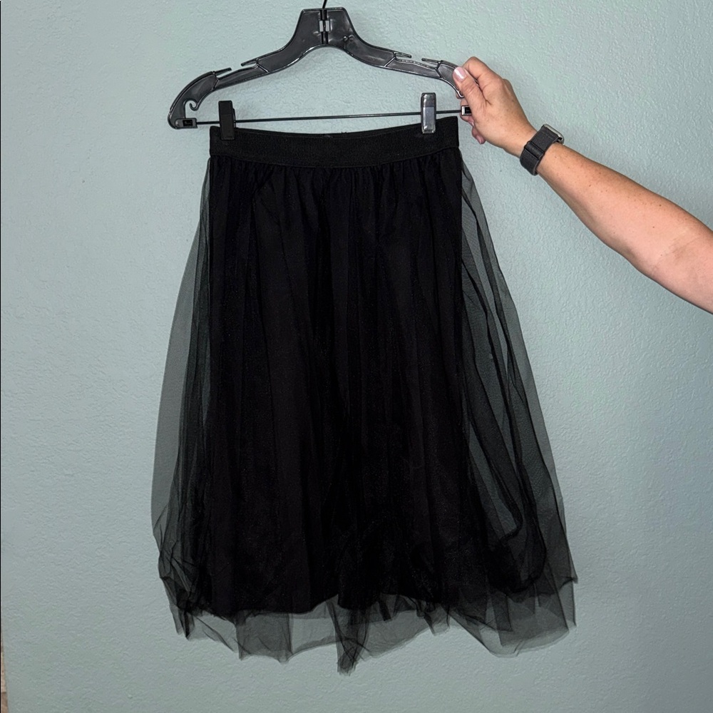 Sisley Black Midi Tulle Skirt